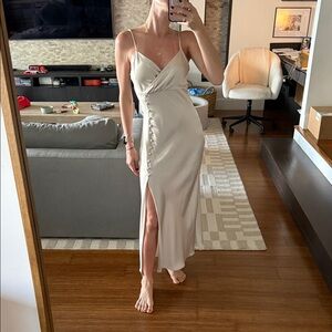 Zara Satin Slip Midi Dress With Tags Size XS